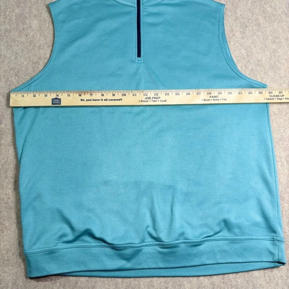 Peter Millar Vest Mens L Blue Polyester Quarter Zip Golf Crown Sport Performance